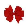 Cute red grosgrain ribbon bow headband and hair clip accessory for infants and girls - Red