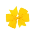 Vibrant yellow multilayer grosgrain ribbon bow hair clip accessory for infants - Yellow