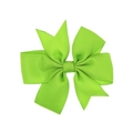 Vibrant neon green grosgrain ribbon bow hair clip for babies and children - Grass Green