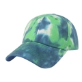 Blue and green tie-dye baseball cap with curved brim and reinforced stitching details - 56-60cm Adjustable / Teal