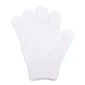 Singolo guanto da doccia esfoliante bianco a cinque dita in nylon testurizzato - M / Bianco