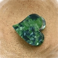 Mini heart-shaped hair claw clip in green marble acetate with a golden spring - Heart-Glaze Green 2.5cm