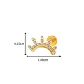 Labret couronne en titane F136 doré avec zircons micro-pavés et base plate arrière - 4# Or - Forme de Couronne
