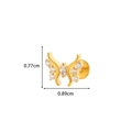 Piercing papillon en titane G23 doré avec zircons blancs, dimensions 0,89 x 0,77 cm - 3# Doré - Forme de Papillon