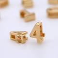 Ciondolo per gioielli fai da te a forma di numero 4 con finitura in oro 14K - Numero 4