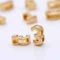Ciondolo fai-da-te finitura oro 14K con numero tre per gioielli fatti a mano - Numero 3