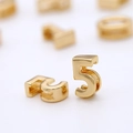 Ciondolo numero 5 in oro 14K lucido per gioielli fai-da-te e bracciali con perline - Numero 5