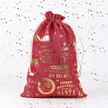 Père Noël Estampé À Chaud Sur Fond Rouge | Père Noël Estampé À Chaud Sur Fond Rouge ; 50 X 70 Cm - 50 X 70 Cm