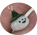 Petit pendentif fantôme blanc avec chapeau vert et anneau doré pour bijoux DIY - 7# Fantôme Blanc avec Chapeau Vert