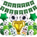 Set decorazioni compleanno calcio con palloncini in foil trofeo e banner sportivi - Set a Tema Calcio