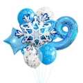 Set palloncino blu numero 9 con fiocchi di neve per decorazioni feste invernali - Numero 9