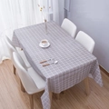 Tovaglia rettangolare in PEVA impermeabile con motivo a quadri grigi e bianchi minimal - 137*137cm / Grigio