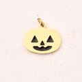 Black Dripping Light Gold Pumpkin Head Pendant (gold)|1 Pc/package / 12x14mm (aperture:2.8mm)