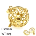 Colgante de esfera hueca dorada con 27 mm de diámetro y diseño que se abre - Bola Geométrica Hueca (KP79561G-TOM) / Dorado (Solo Colgante)