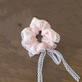 Élastique À Cheveux Gros Intestin Ruban Rose
