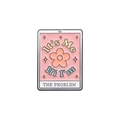 Rosa Emaille-Anstecknadel im Tarot-Stil mit Blumenmuster und It's Me Text - Rosa Blumen Songtext (QHXZ2149)