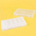 Transparent 10-compartment plastic storage box with buckle for small parts organizing - Box In Box (1+12) (25x14.8x3cm)