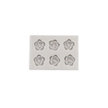 White silicone mold featuring six rose flower cavities for resin clay and baking crafts - 2# Grey (A725)