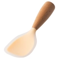 Paletta per riso in silicone alimentare con manico in legno resistente al calore su bianco - Semi-arancio/Manico in legno