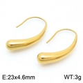 Pendientes de gota dorados minimalistas de acero inoxidable, tamaño 23x4,6 mm - 23x4.6mm (KE109200-KFC) / Dorado