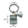 Schlüsselanhänger Armband mit Kartenhalter aus grünem PU-Leder und Schlangenmuster - Grüne Schlangenhaut