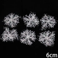 6pcs white iridescent snowflake ornaments, 6cm 3D plastic glitter tree hanging decorations - [Snowflake] 6cm (Pack of 6)