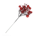 Sparkling red glitter berry branch pick for Christmas tree and festive home decoration - 29CM / Red