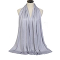 Light gray high-elasticity modal cotton hijab shawl with soft draping on a mannequin - Light Grey