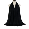 Breathable black mercerized cotton headscarf with high elasticity and soft modal texture - Black