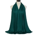 Elastic dark green mercerized cotton headscarf with fine stitching on a mannequin - Dark Green