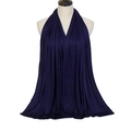 Sciarpa in cotone mercerizzato viola scuro da donna con drappeggio elegante e morbido - Blu Marino