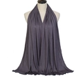 Elastic dark gray mercerized cotton hijab shawl scarf shown on a mannequin - Dark Grey