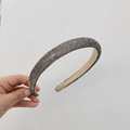 Sparkly full rhinestone headband in charcoal gray finish for a premium hair styling look - Gray