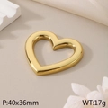 Ciondolo a cuore traforato dorato in acciaio inox 40x36mm per creazione gioielli fai da te - Stile Cuore Cavo Largo (KLJ118-Z)