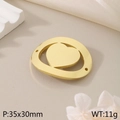 Golden stainless steel hollow heart pendant in oval frame for DIY jewelry making - Heart Nested In Oval Frame (KLJ2660-Z)