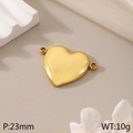 Goldener herzförmiger Edelstahlverbinder, 23mm Größe für DIY Schmuckzubehör - Herzverbinder (KLJ4903-Z) / 23mm