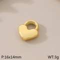 Golden heart-shaped stainless steel pendant 16x14mm for DIY jewelry making and accessories - Polished Heart Style (KLJ4931-Z)