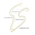 Élégant collier double couche plaqué or avec pendentif lettre L et perles - Or|i