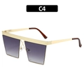 Square metal sunglasses with gold frames and purple gradient lenses, fashion C4 variant - Gold Frame Smoky Grey Lens