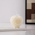 Detail of heart-shaped rose scented candle in creamy white with Love engraving - Style A / Pure White