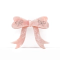 Eleganter rosa Haarklammer aus Acetat mit glitzernden Strass-Schmetterlingen - Rosa