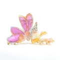 Elegante pinza per capelli a farfalla in acetato con strass in tonalità rosa e giallo - Fata Rosa Arancio Giallo
