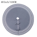 Gonna per albero di Natale in maglia grigia da 48 pollici con fiocchi e pini bianchi - Grigio
