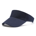Navy blue cotton twill open top sun visor hat for outdoor running and sports - Navy Blue