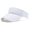 Classic white open top sun visor hat with wide brim and premium twill cotton fabric - Off-White