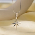 Collier Étoile À Huit Branches Micro-incrusté 8089 Couleur Acier / Standard