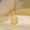 [8081] Collier De Carte De Bénédiction Golden Balls En Or