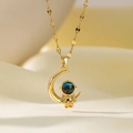 Collier Astronaute Lune 8147 En Or