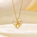 Collier Nœud Coquillage Blanc 8151 En Or / Standard