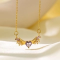Collier Ailes D'amour Violettes 8155 En Or / Standard